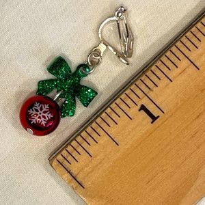 Christmas theme clip-on earrings - ornament and reindeer